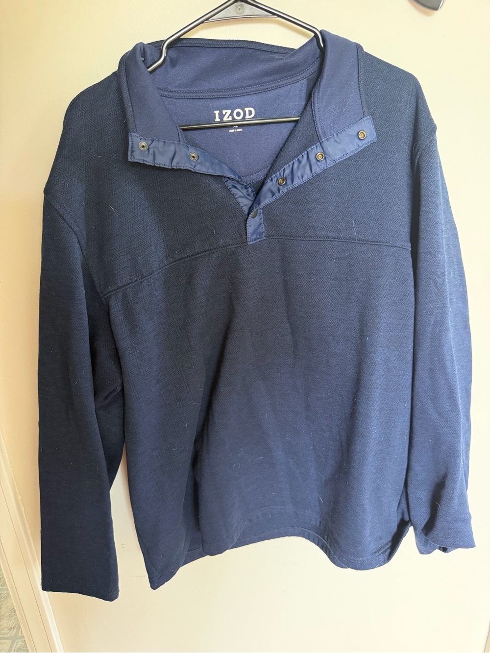 Izod Navy Snap-Collar Pullover
